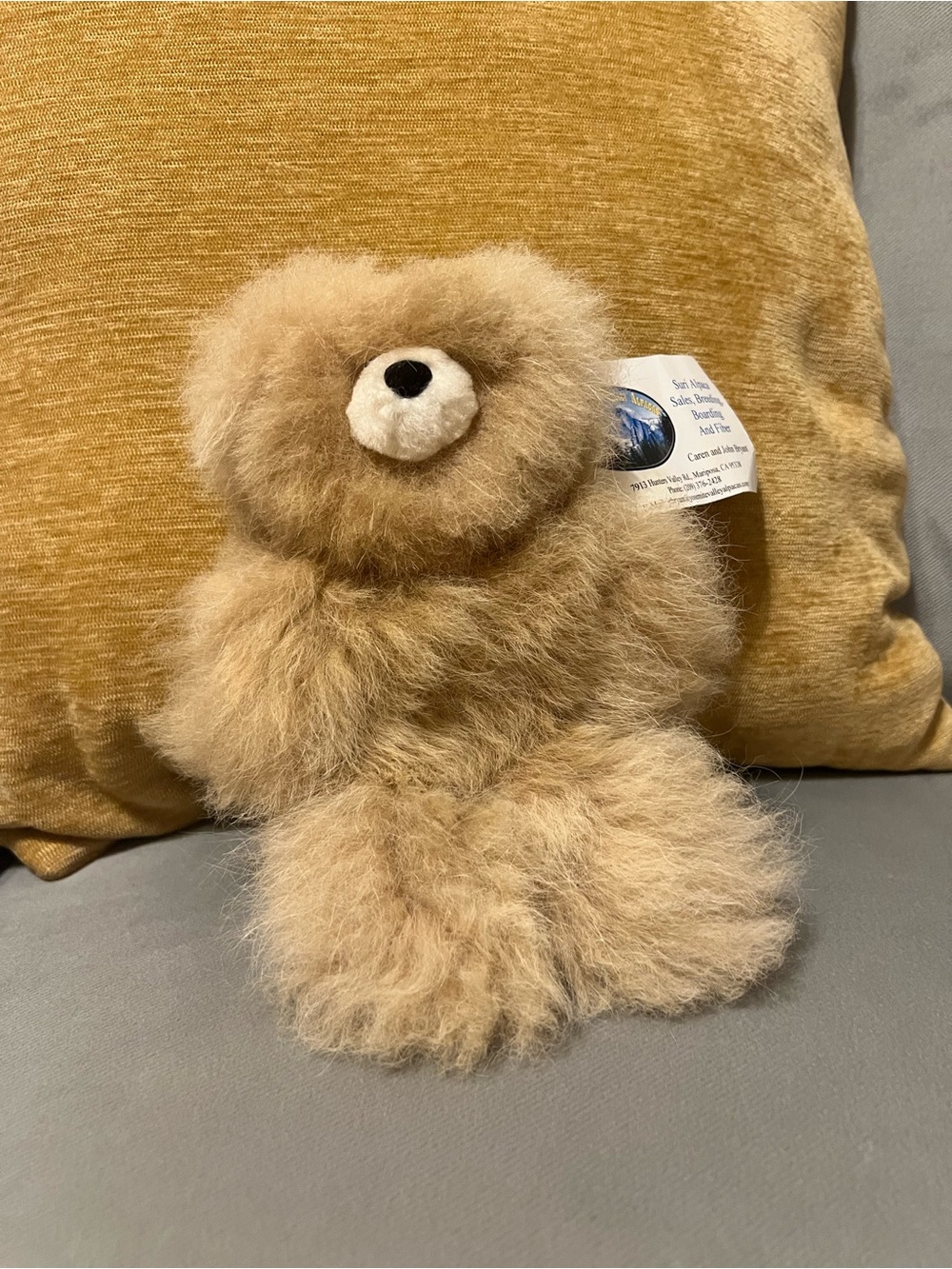 -new- Yosemite Valley Alpacas vintage SOFT 100% alpaca 7in handmade teddy bear